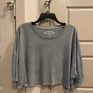 Green/Gray Aeropostale Cropped Boyfriend Tee